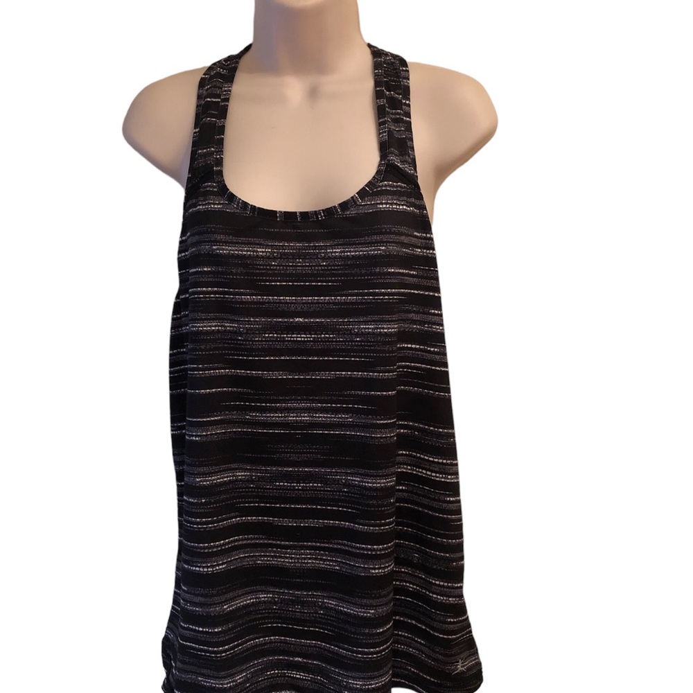 Danskin Tank Top Womens Medium 8/10 Black Athletic Racerback Stretch Gym Shirt